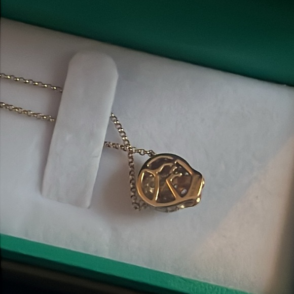 EFFY Diamond Panther Green Tsavorite 14K Yellow Gold Mini Rolo Necklace - Picture 5 of 12